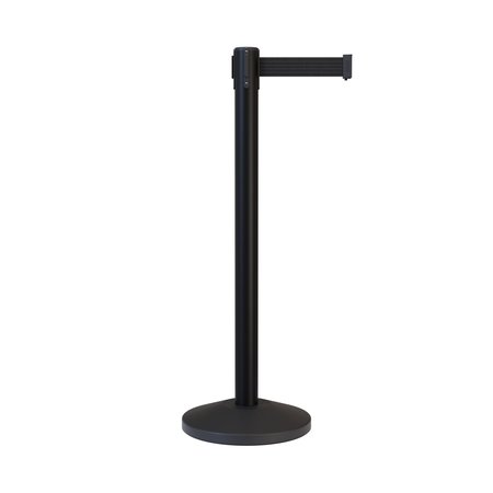 MONTOUR LINE Stanchion Belt Barrier Black Post 13ft. Black Belt M630-BK-BK-130